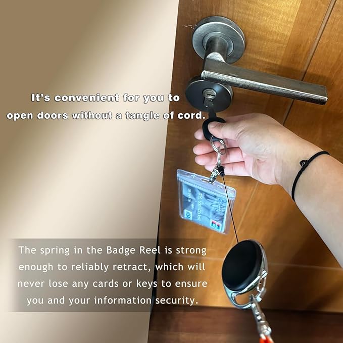 Retractable Badge Reel with Claw Clasp and Clip - Image 6