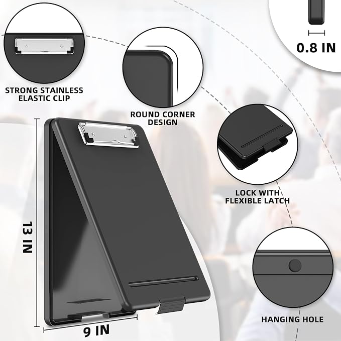 Clipboard with Storage, Plastic Storage Nursing Slim Clipboard with Low Profile - Image 2