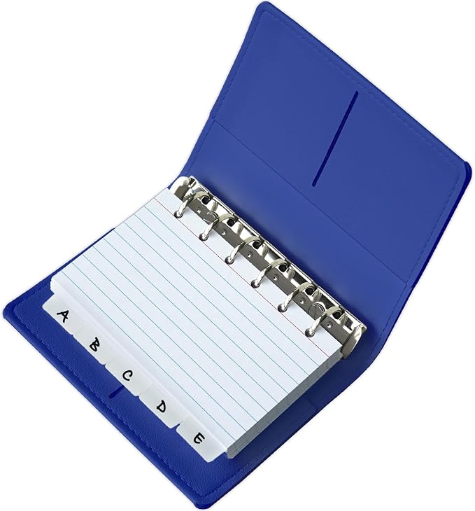 3x5 Lined Index Cards with Ring Binder Holder and Dividers, 100 Note Cards by Unknown