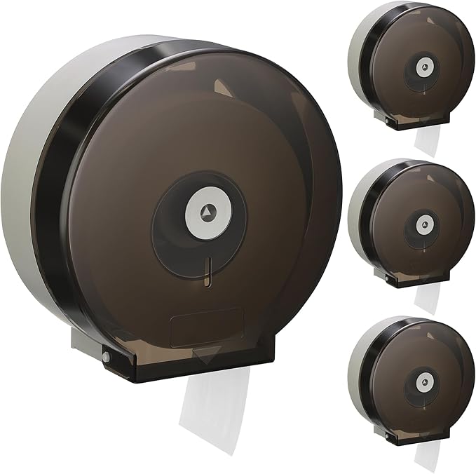 Layhit 4 Pack Toilet Paper Holder Wall Mount, Toilet Paper Towel Dispenser, Commercial 9" Jumbo Plastic Tissue Dispenser with Key Wall Lock for Bathroom, Office, Restaurants-DeskLoop Office