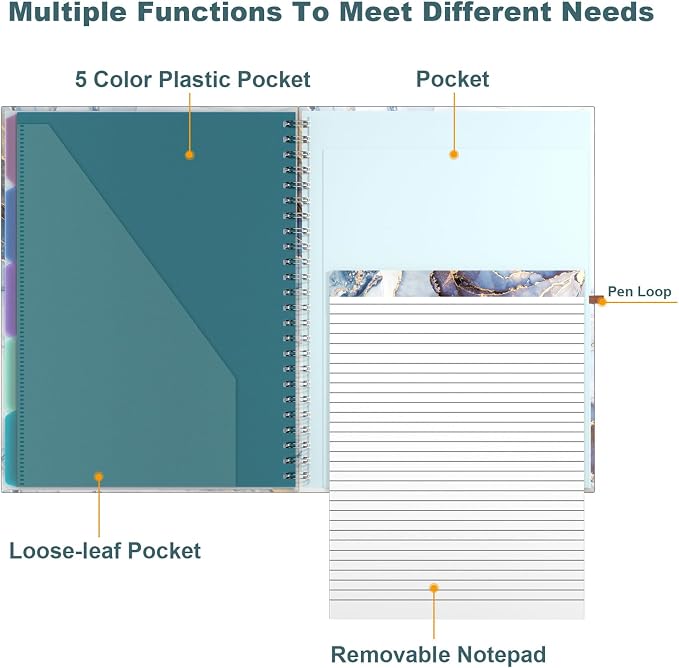 Hongri Clipboard Folio with Refillable Lined Notepad, 8.5 x 11 Folders with - Image 3