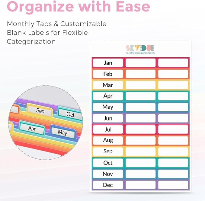 SKYDUE Accordion File Organizer, Expanding File Folder - Image 3