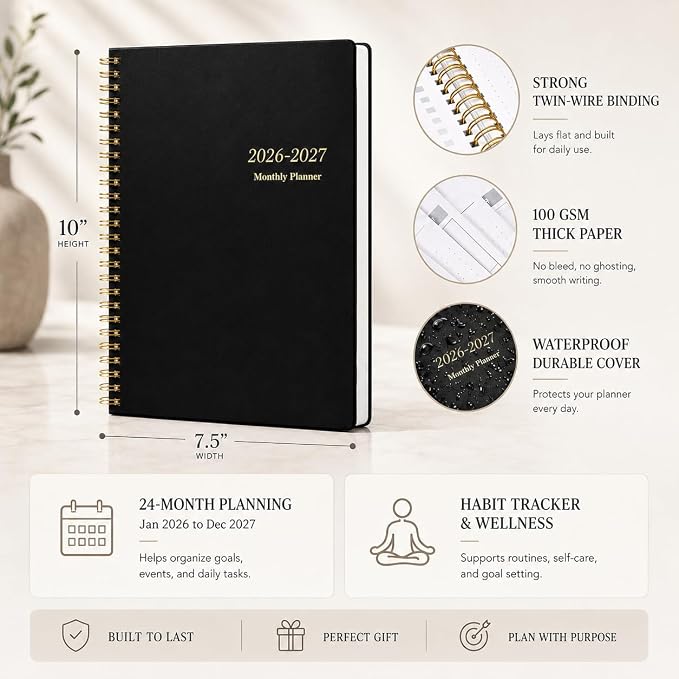 KMQOY Monthly Planner 2026-2027, 2026 Calendar 24 Months Planner, Jan 2026 - Image 4