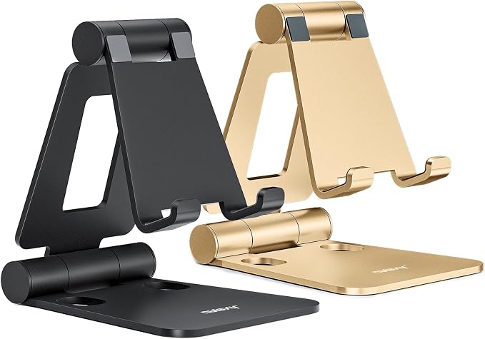 Nulaxy 2 Pack Dual Folding Cell Phone Stand, Fully Adjustable Foldable Desktop by Nulaxy
