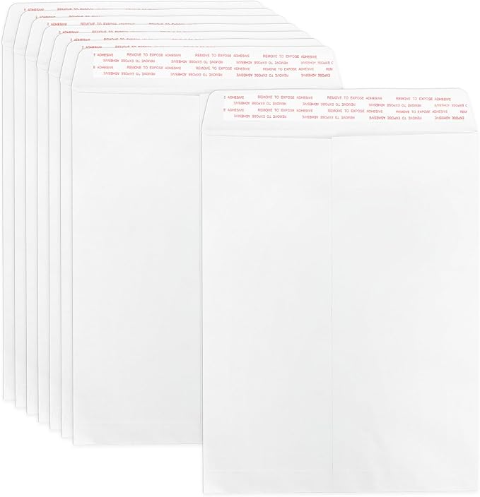 10x13 White Envelopes Self Seal 100 Pack, Goefun 80GSM Paper Security Catalog by Goefun