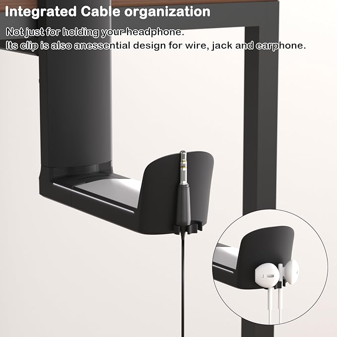Headphone Hook - Adjustable Clamp-on Headphone Holder, Under Desk Gaming - Image 8