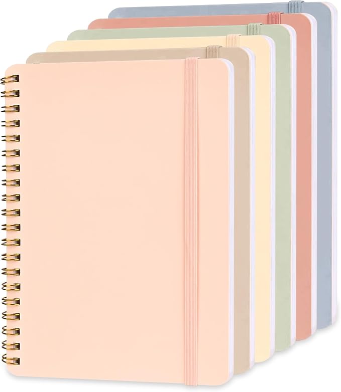 EHME EHME EHME 6 PCS Small Spiral Notebook 5x7, Cute Aesthetic Spiral Journal by EHME+EHME+EHME