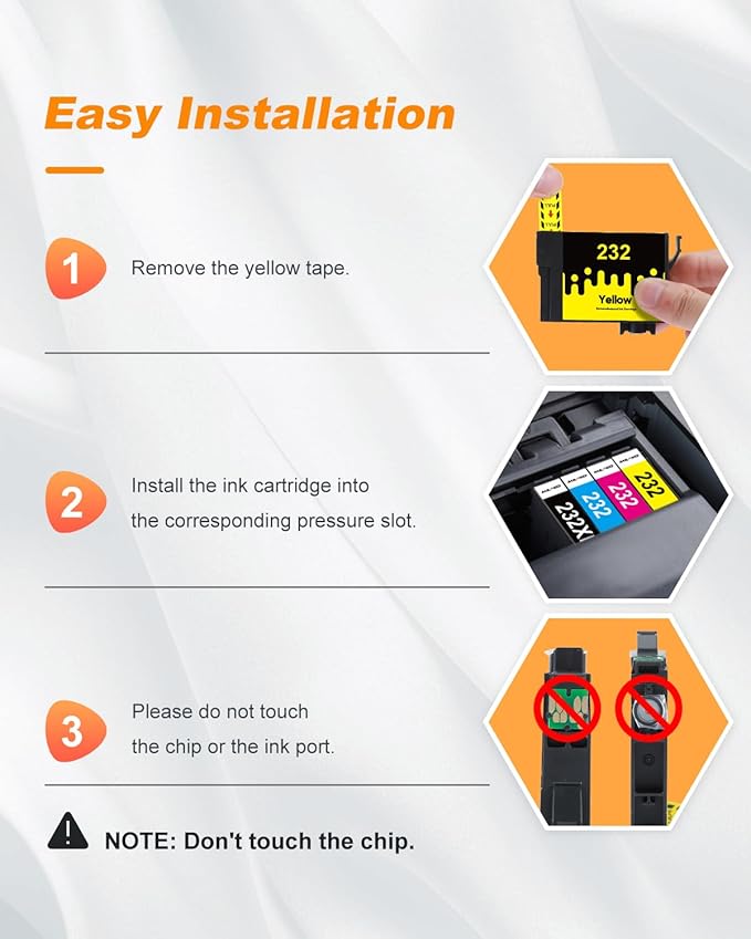 232XL Ink Cartridges Combo Pack Remanufactured Replacement for Epson 232 Ink Cartridge for Epson 232 232XL 232 XL T232 to use with Epson XP-4205 XP-4200 Workforce WF-2930 WF-2950 Printer (4 Pack-DeskLoop Office