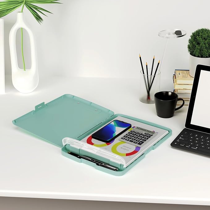 Piasoenc Clipboard with Storage, 8.5 x 11 Organization Box with Pen Holder and - Image 7