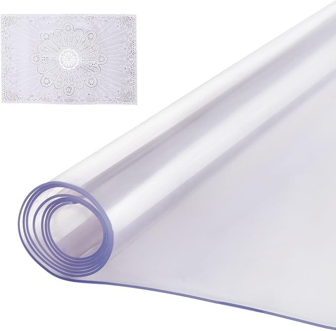 VEVOR Plastic Table Cover, 24 x 48 Inch 2.0 mm Thick Clear PVC Desk Mat by VEVOR