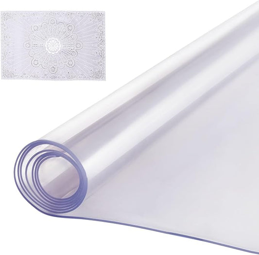 VEVOR Plastic Table Cover, 40 x 60 Inch 2.0 mm Thick Clear PVC Table Protector by VEVOR