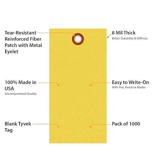 SmartSign 4.75 x 2.375 inch “Yellow” Blank Tyvek Shipping Tags - Image 4
