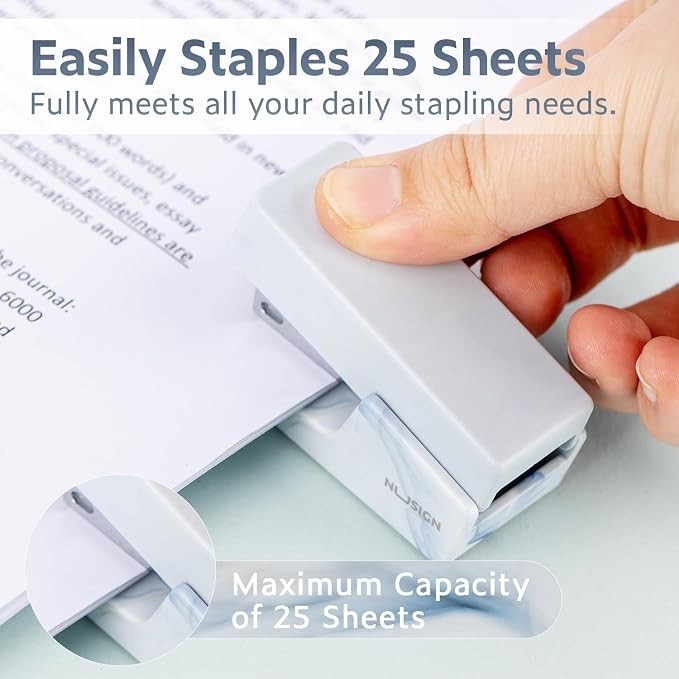 NUSIGN Mini Stapler with 830 Staples, Small Cute Desk Staplers, 25 Sheet - Image 2