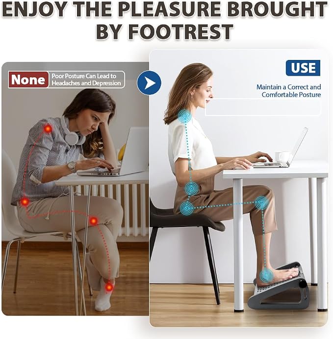 CasaZenith Foot Rest, Six Heights Adjustable Foot Rest - Image 5
