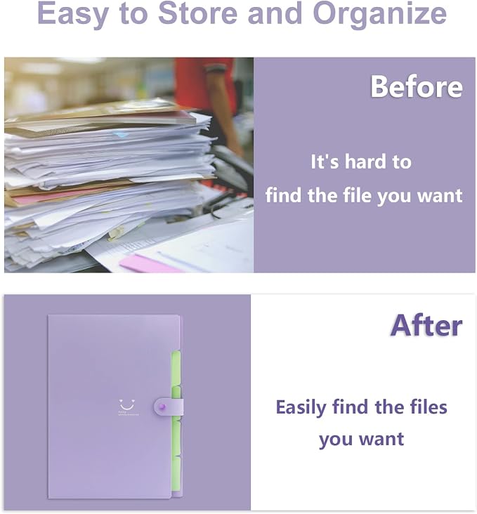 Forvencer Accordion File Organizer, Letter Size, 5 Pocket Expanding File Folder - Image 4