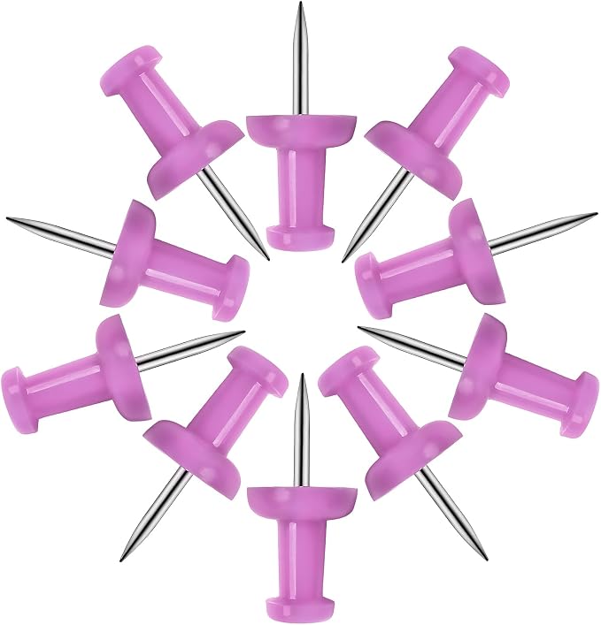VAPKER Push Pins Tacks 120Pcs Solid Violet Thumb Tacks Larger Size Pin Map by VAPKER