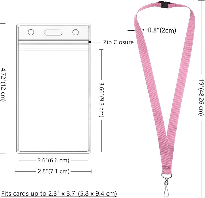 12-Pack Pink Breakaway Lanyards - Image 3