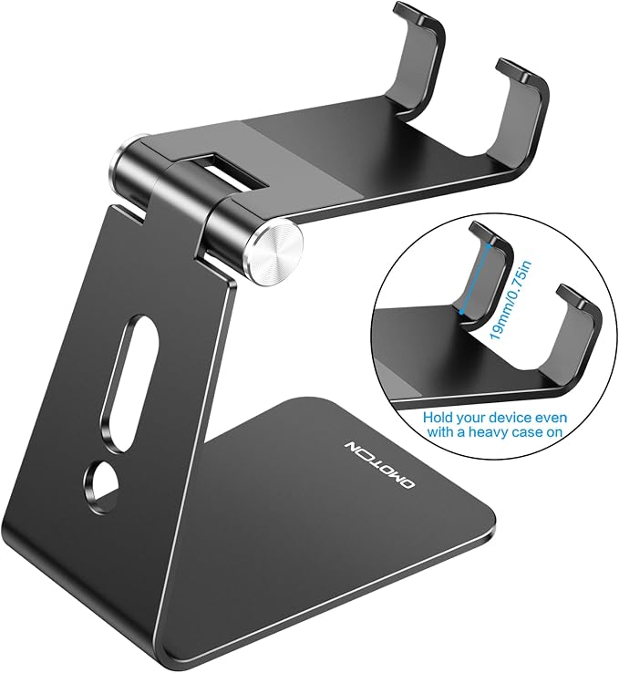OMOTON Adjustable Cell Phone Stand, C2 Aluminum Desktop Phone Holder Dock - Image 2