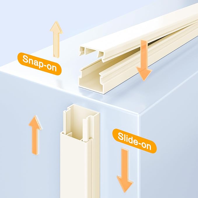 Delamu 157in Cord Covers for Wires on Wall, Cord Hider for 1 Cord, Paintable - Image 4