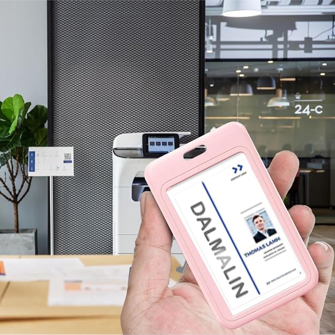15 Pack Sliding ID Badge Holder Vertical Hard Plastic Card Case Protector Pouch - Image 5