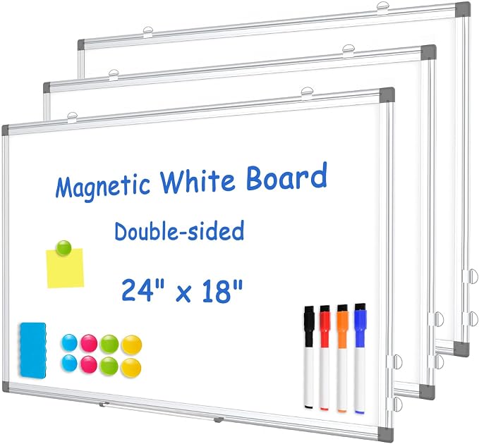 WALGLASS 3 Pack White Board, Hanging Mounted Whiteboard, Horizontal or Vertical by WALGLASS