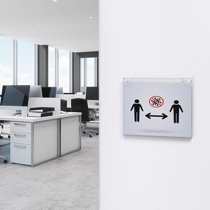 HIIMIEI Acrylic Wall Mount Sign Holder 8.5 x 11 Horizontal 12 Pack, Wall Mount - Image 6