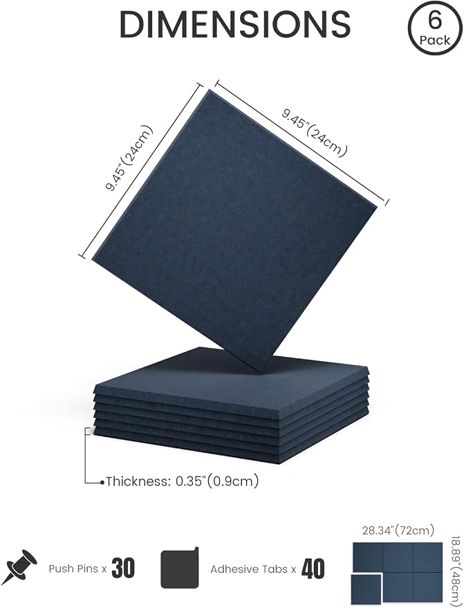 Felt Bulletin Board Tiles -28"x18" Cork Board Alternative - Image 2