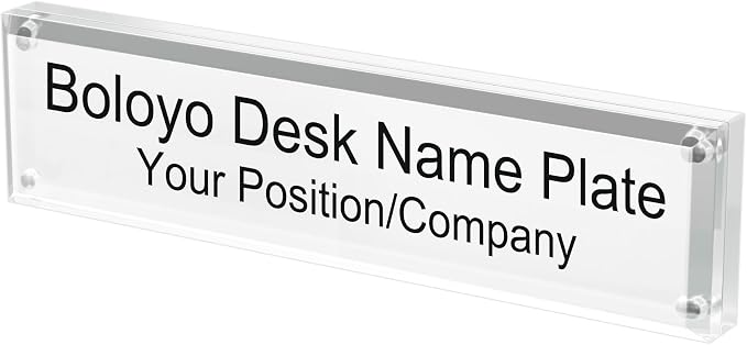 Boloyo Acrylic Desk Name Plate Holder by BoloyoAcrylicDisplayEasel