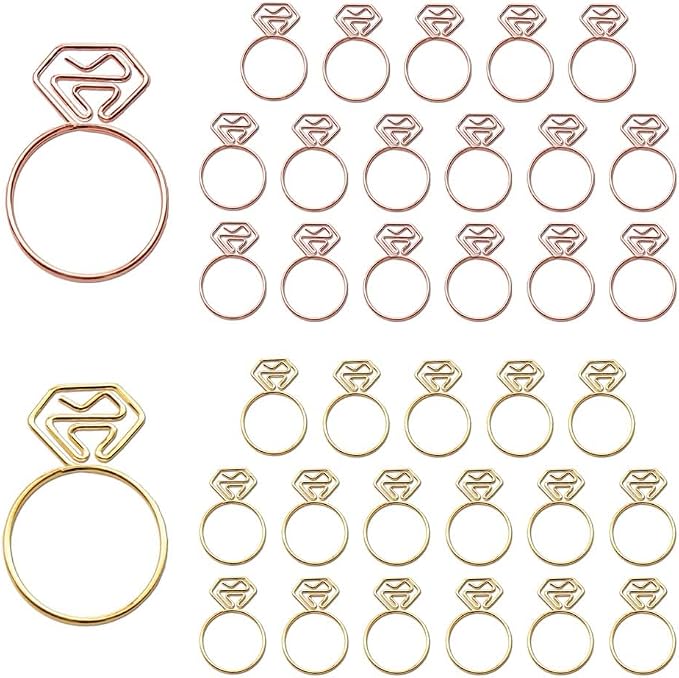 OWLFAVO 36pcs Diamond Ring Shape Paper Clips by OWLFAVO
