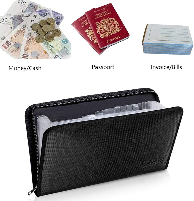 ENGPOW Expanding File Folder A5 Size Document Organizer Fireproof Money Bag 13 - Image 2