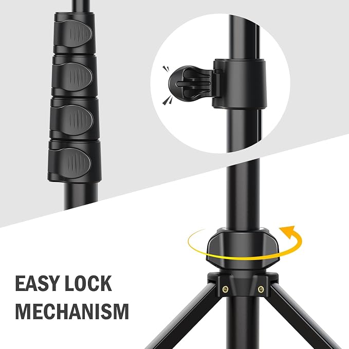Liphisy 64” Tripod for Cell Phone & Camera, Phone Tripod - Image 5
