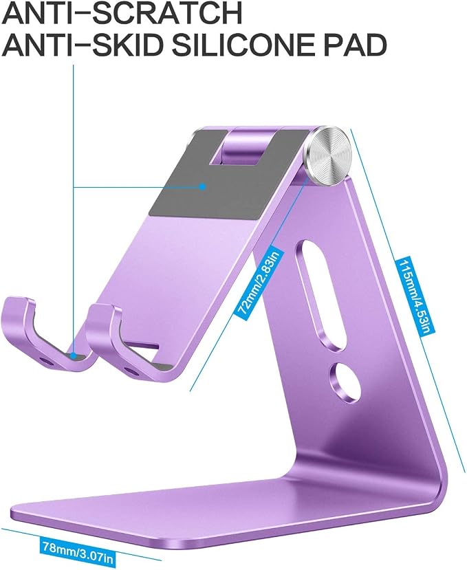 OMOTON Adjustable Cell Phone Stand, C2 Aluminum Desktop Phone Holder Dock - Image 4