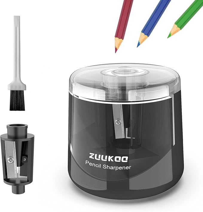 Electric Pencil Sharpeners, Battery Powered by Zuukoo