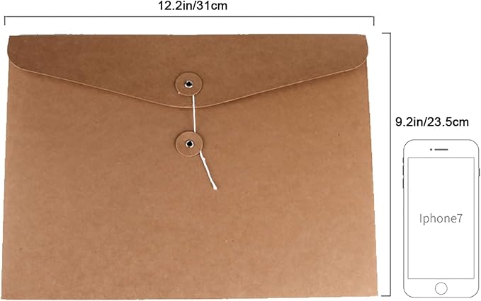 VANRA Kraft String Envelope File Folder Project Pockets File Jacket Document - Image 3