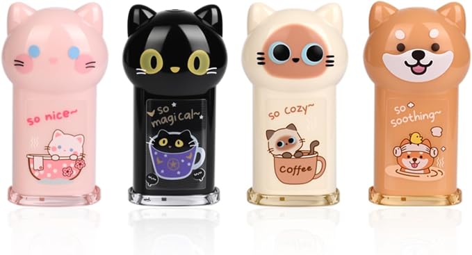 4Pcs Cute Cat Pencil Sharpeners Small Manual Pencil Sharpener Kawaii Stationery by Unknown