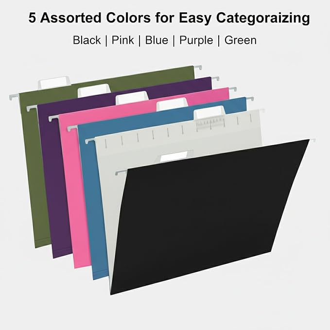 50 Packs Hanging File Folders, Decorative, Desk and Cabinet Use - Image 3
