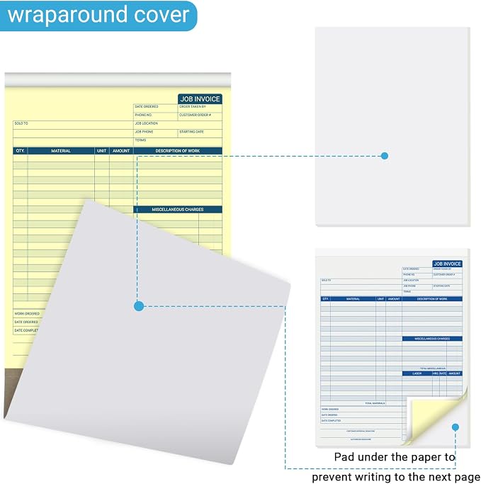 50 Sets Job Invoice Forms, 2 Part Carbonless, 8.5X11 Inch Work Order Forms - Image 3