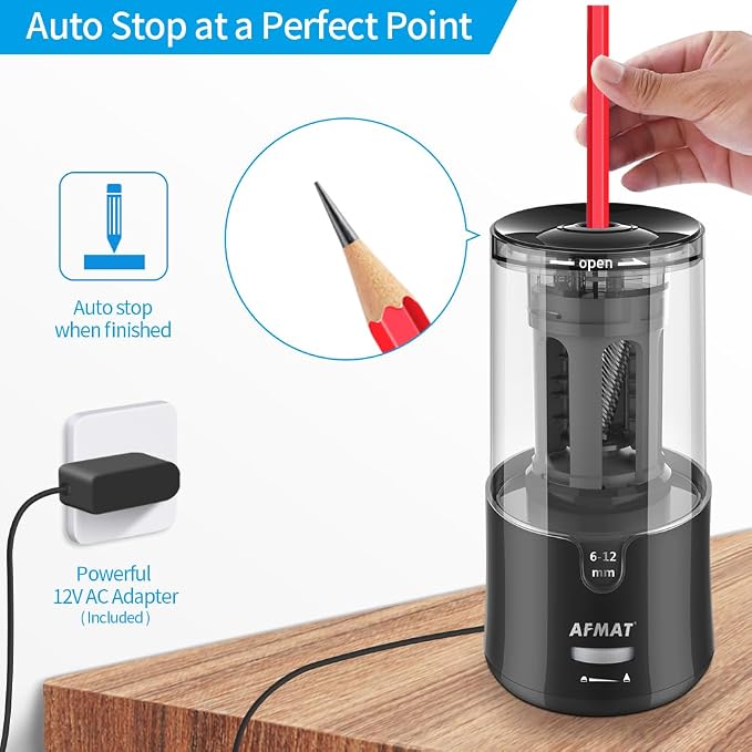 AFMAT Electric Long Point Pencil Sharpener - Image 5