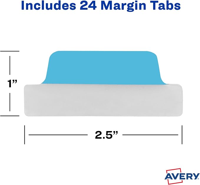 Avery Margin Ultra Tabs, 2.5" x 1", 2-Side Writable, 24 Repositionable Page Tabs - Image 8