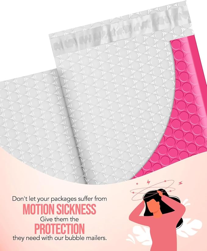 GSSUSA Pink Bubble Mailers 4x8 Small Padded Envelopes, 800 Pack, Strong - Image 3