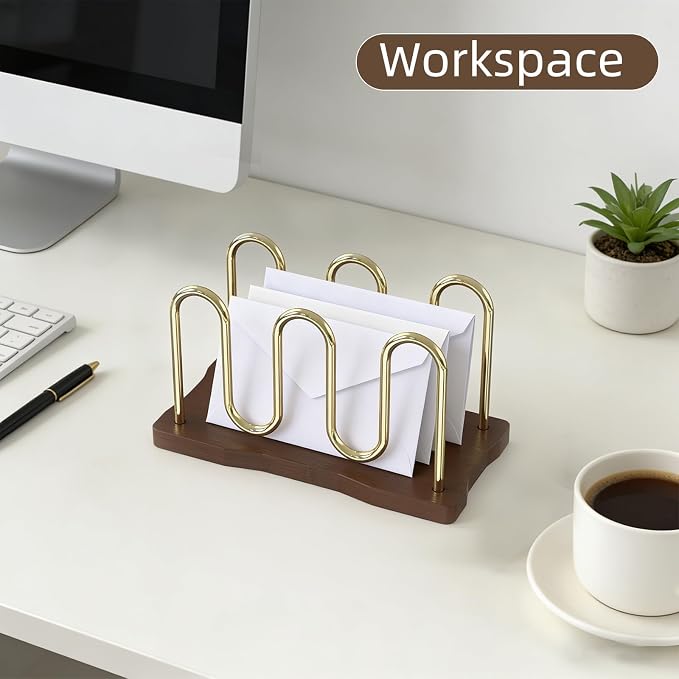Mail Holder Organizer Countertop, Metal Mail Sorter - Image 8