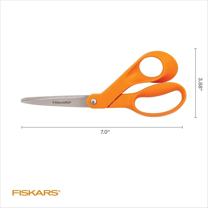 Fiskars Petite Original Orange-Handled Scissors, Crafting and Sewing Stainless - Image 6