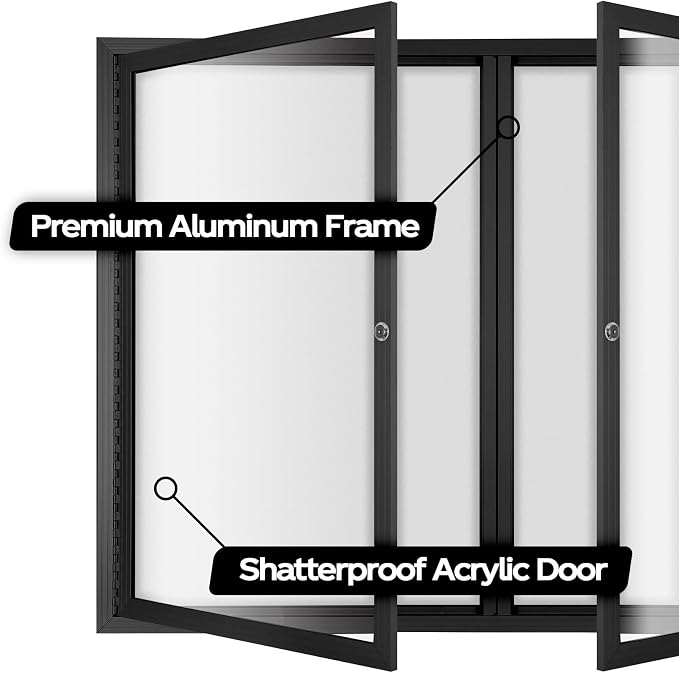 INNOVART Enclosed Bulletin Board 48”x36”, Lockable Dry Erase Noticeboard - Image 4