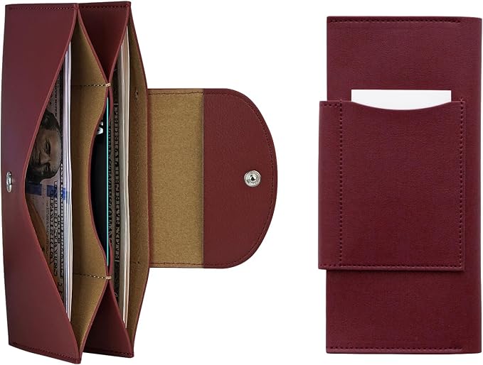 carrotez All-in-One Long Bifold 2-Tier PU Leather Wallet by Carrotez