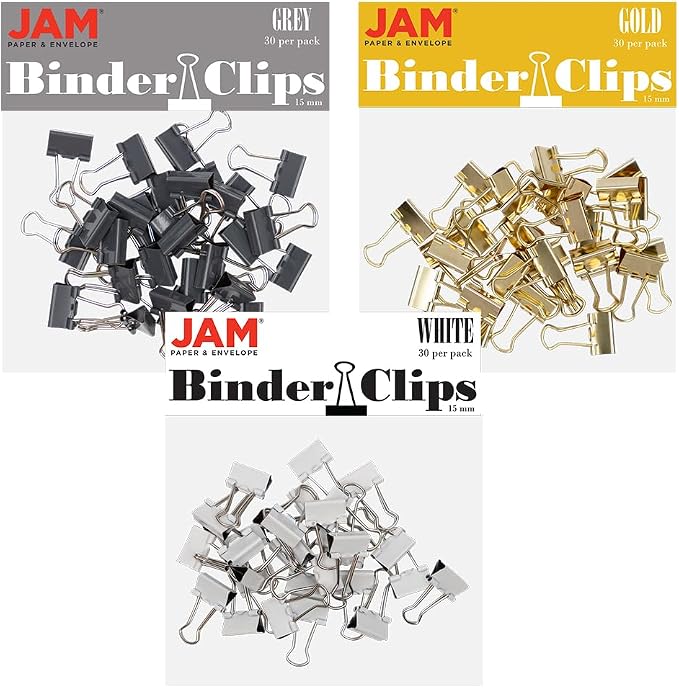 JAM PAPER Colorful Binder Clips Assortment by JAMPaper