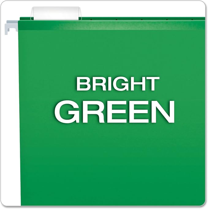 Pendaflex Reinforced Hanging File Folders, Letter Size, Bright Green, 1/5 Cut - Image 3