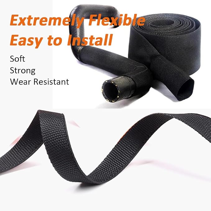 4 FT 4 inch 2:1 Heat Shrinkable Braided Sleeving Heat Shrink Sleeve Abrasion - Image 5