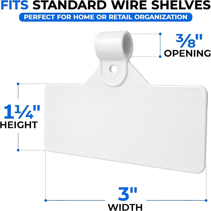 Gluposti Shelf Labels for Wire Shelving, Wire Rack Label Holders for Shelves - Image 2
