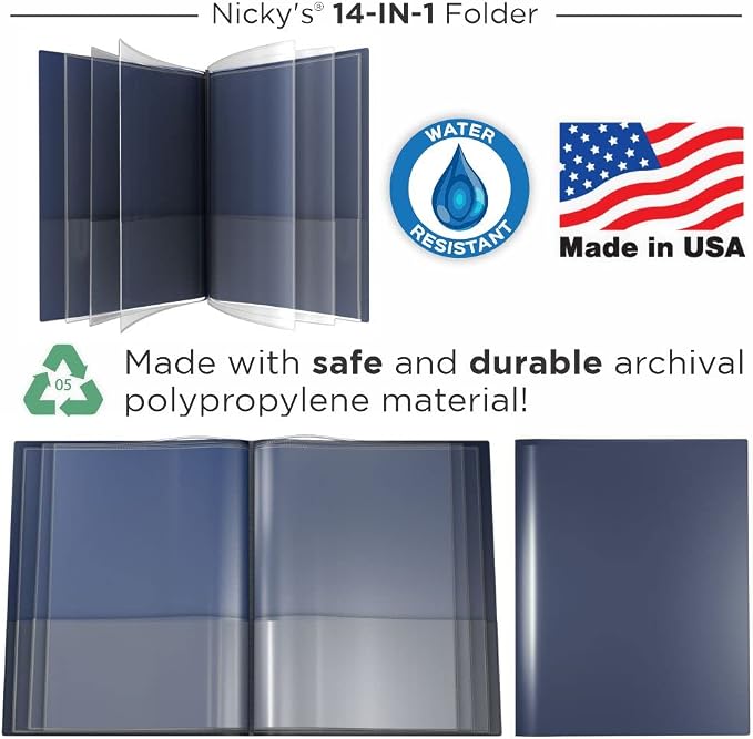 Nicky's® Multi Pocket Organizer, 10 or 14 Page Folder, Waterproof, Patented - Image 5