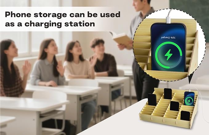 HengTianMei Wooden Desktop Storage Box Mobile Phone Management Storage Box - Image 6